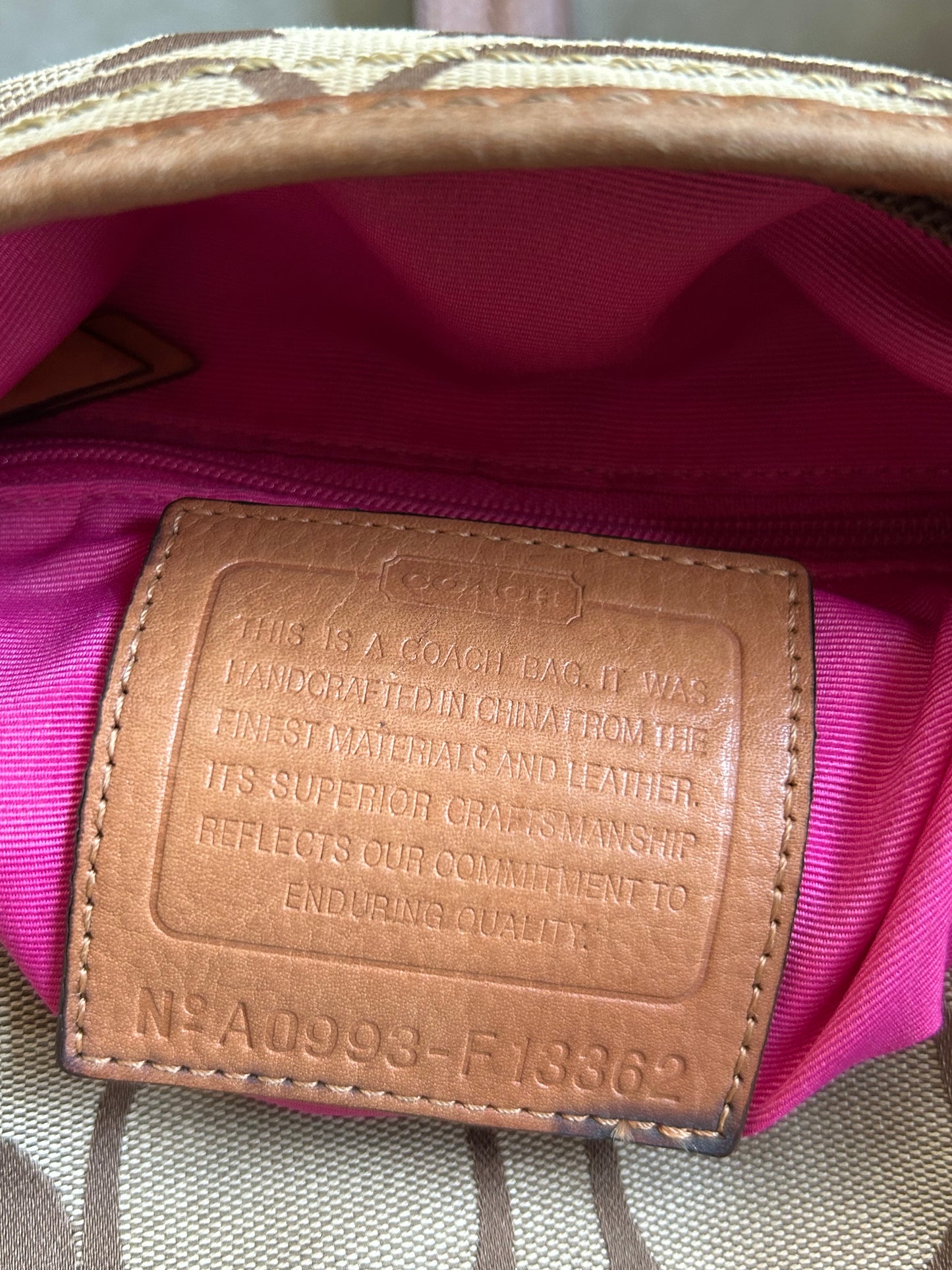 2009 Coach F13362 Pink Bucket Bag