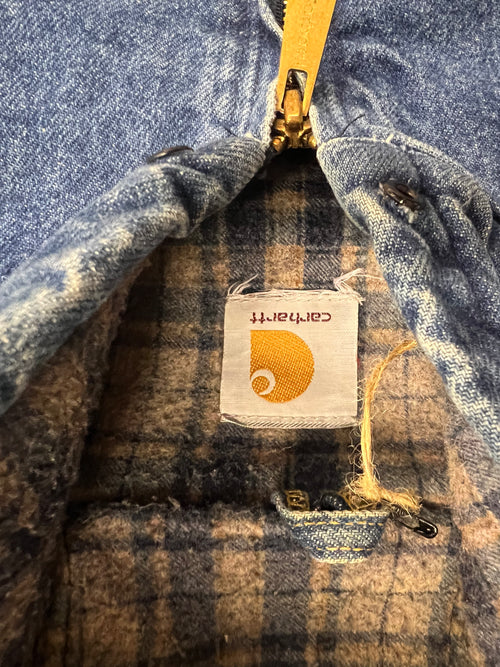 Carhartt hooded denim discount jacket