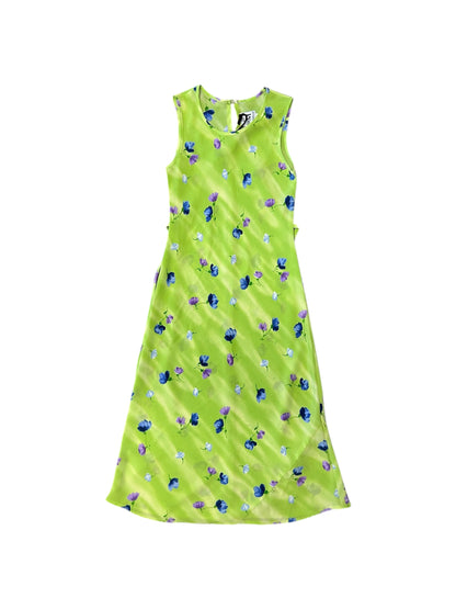 Women’s My Michelle Neon Green and Floral Midi Dress