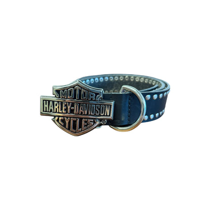 Harley Davidson Studded Leather Belt w Emblem Belt Buckle
