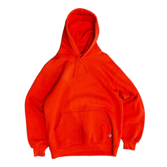 90s Orange Russell Athletic Blank Hoodie