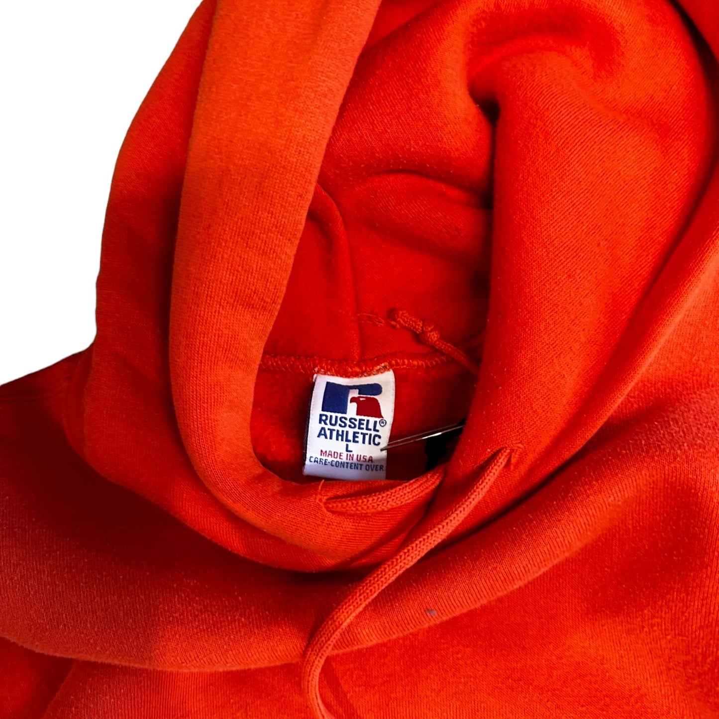 90s Orange Russell Athletic Blank Hoodie