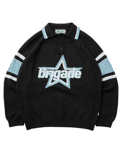 Brigade - Star Logo Knitted Rugby (Black)