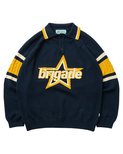 Brigade - Star Logo Knitted Rugby (Navy)