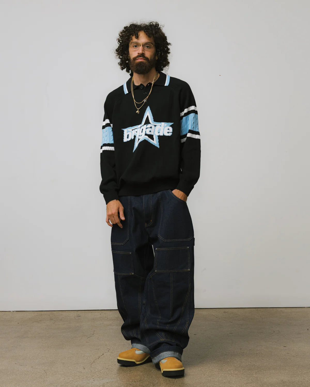 Brigade - Star Logo Knitted Rugby (Navy)