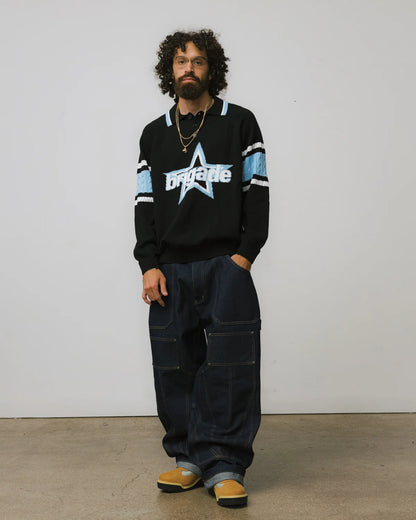 Brigade - Star Logo Knitted Rugby (Navy)