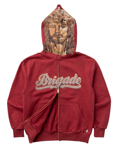 Brigade - Jesus Piece Full Zip Hoodie (Burgundy)