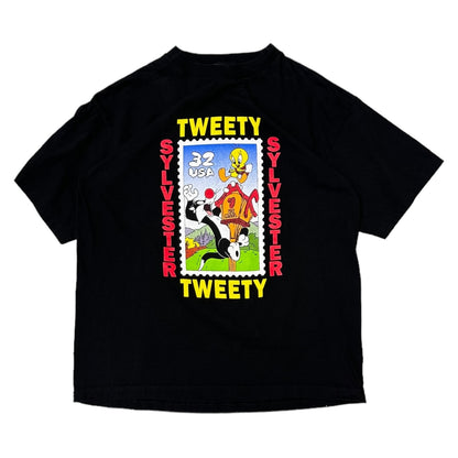 Vintage Tweety Sylvester Postage Stamp Tee