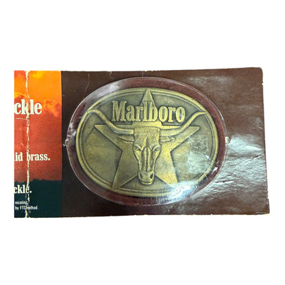 Marlboro Longhorn Brass Belt Buckle