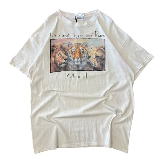 Vintage ‘Lions and Tigers and Bears’ White Tee