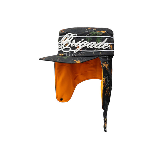 Brigade - Ear Flap Pillbox Hat (Leaf Camo)