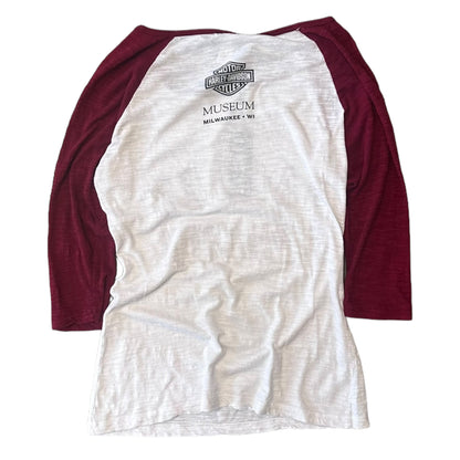 Woman’s Harley Davidson Raglan Cut Baseball Shirt