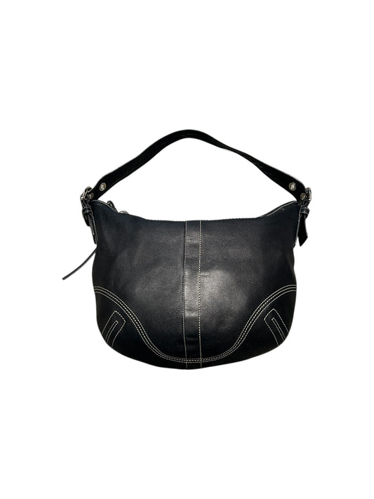 2005 Coach 8A03 Pebbled Leather Hobo Shoulder Bag In Black