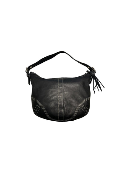 2005 Coach 8A03 Pebbled Leather Hobo Shoulder Bag In Black