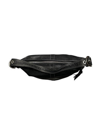 2005 Coach 8A03 Pebbled Leather Hobo Shoulder Bag In Black