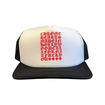 Chrome Hearts Eye Chart Black Trucker Hat