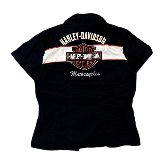 Women’s Harley Davidson Stripe Sleeve Zip Up Shirt