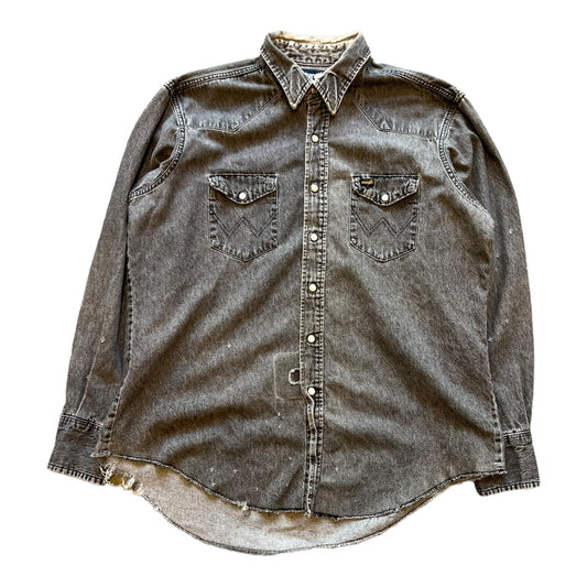 Vintage Wrangler Black Western Pearl Snap Shirt