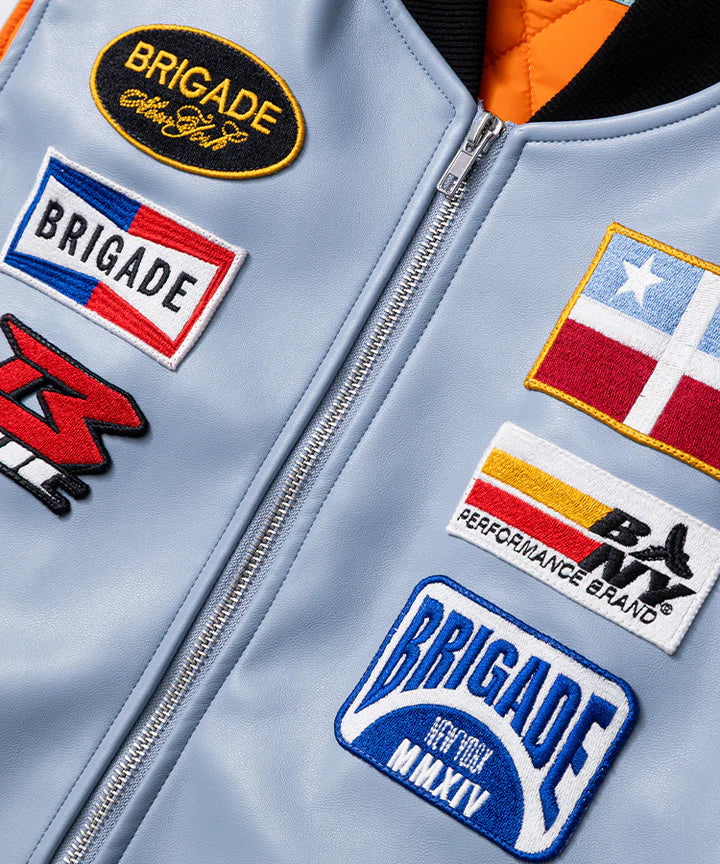 Brigade - Pronto Llegra Vegan Leather Jacket (Light Blue)