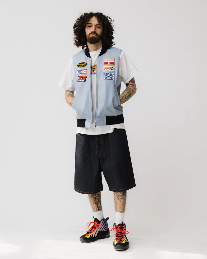 Brigade - Pronto Llegra Vegan Leather Jacket (Light Blue)