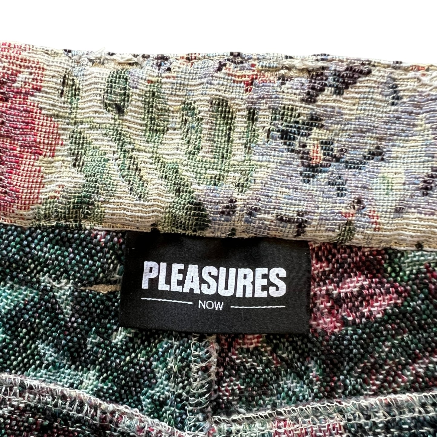 PLEASURES Woven Floral Tapestry Pants