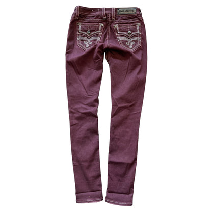 Woman’s Rock Revival Jeans Margie Skinny Burgundy