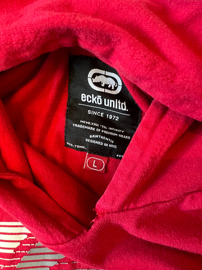 Y2K Ecko Triple Striped Logo Hooded Tee