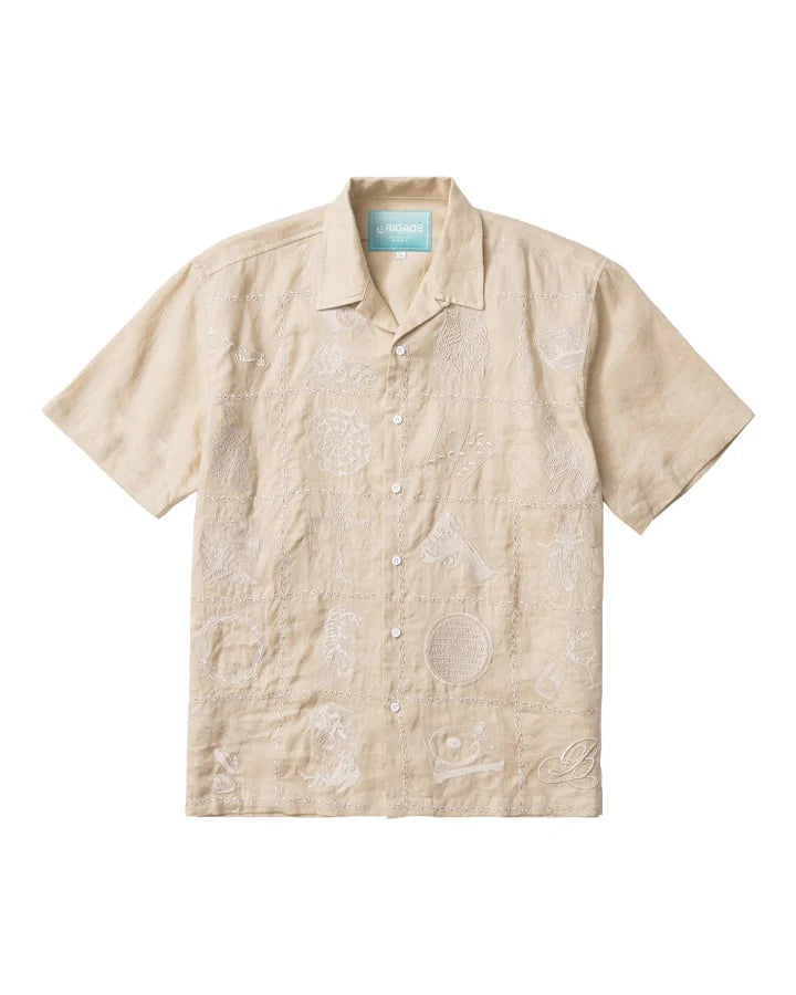 Brigade - Embroidered Emblem Button Up (Ivory)
