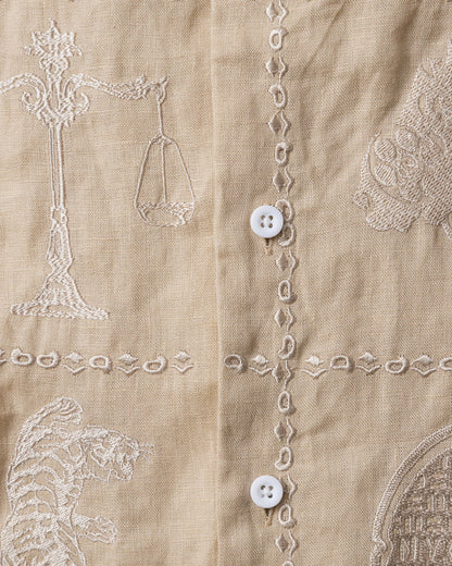 Brigade - Embroidered Emblem Button Up (Ivory)