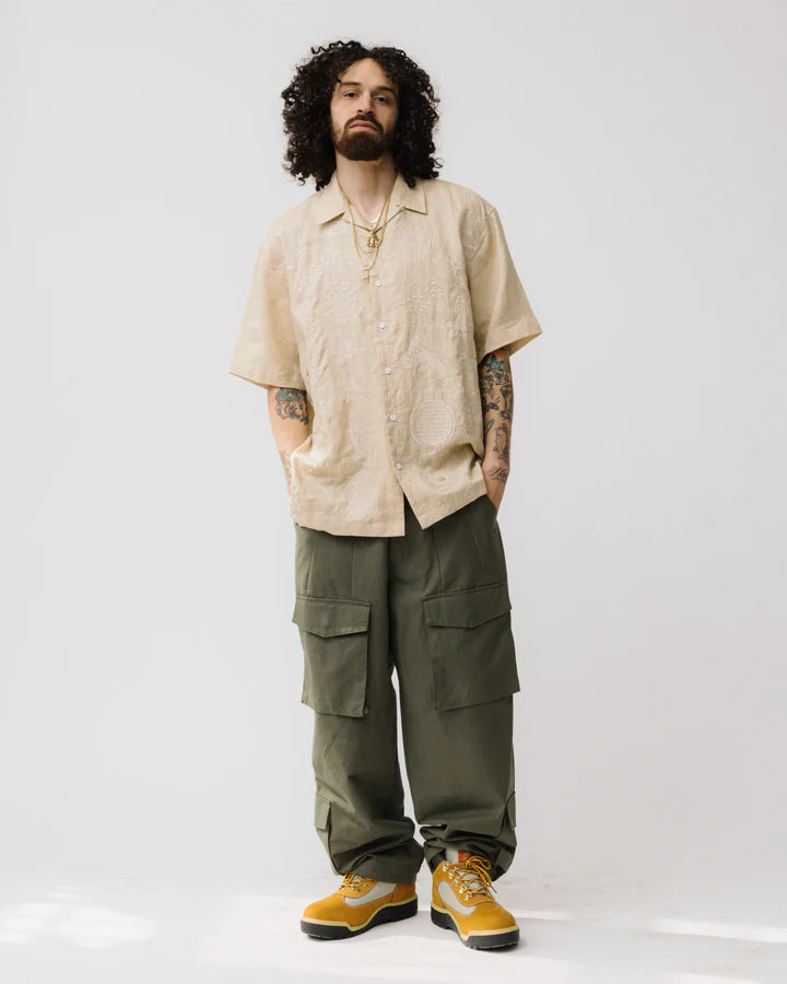 Brigade - Embroidered Emblem Button Up (Ivory)