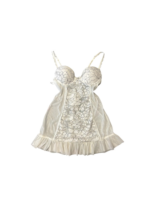 Women’s VTG White Floral Corset Top