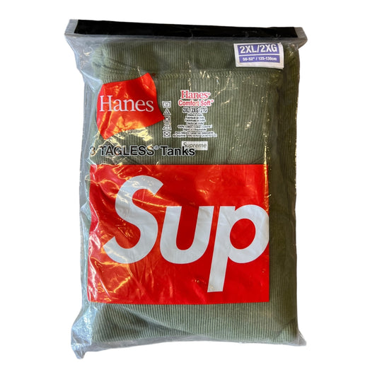 Supreme x Hanes Tagless Tank Tops Olive