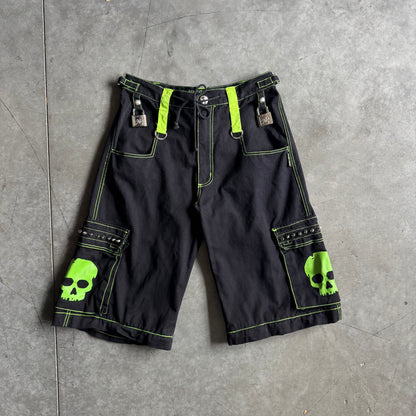 Y2K Tripp NYC Convertible Bondage Green Skull Pants