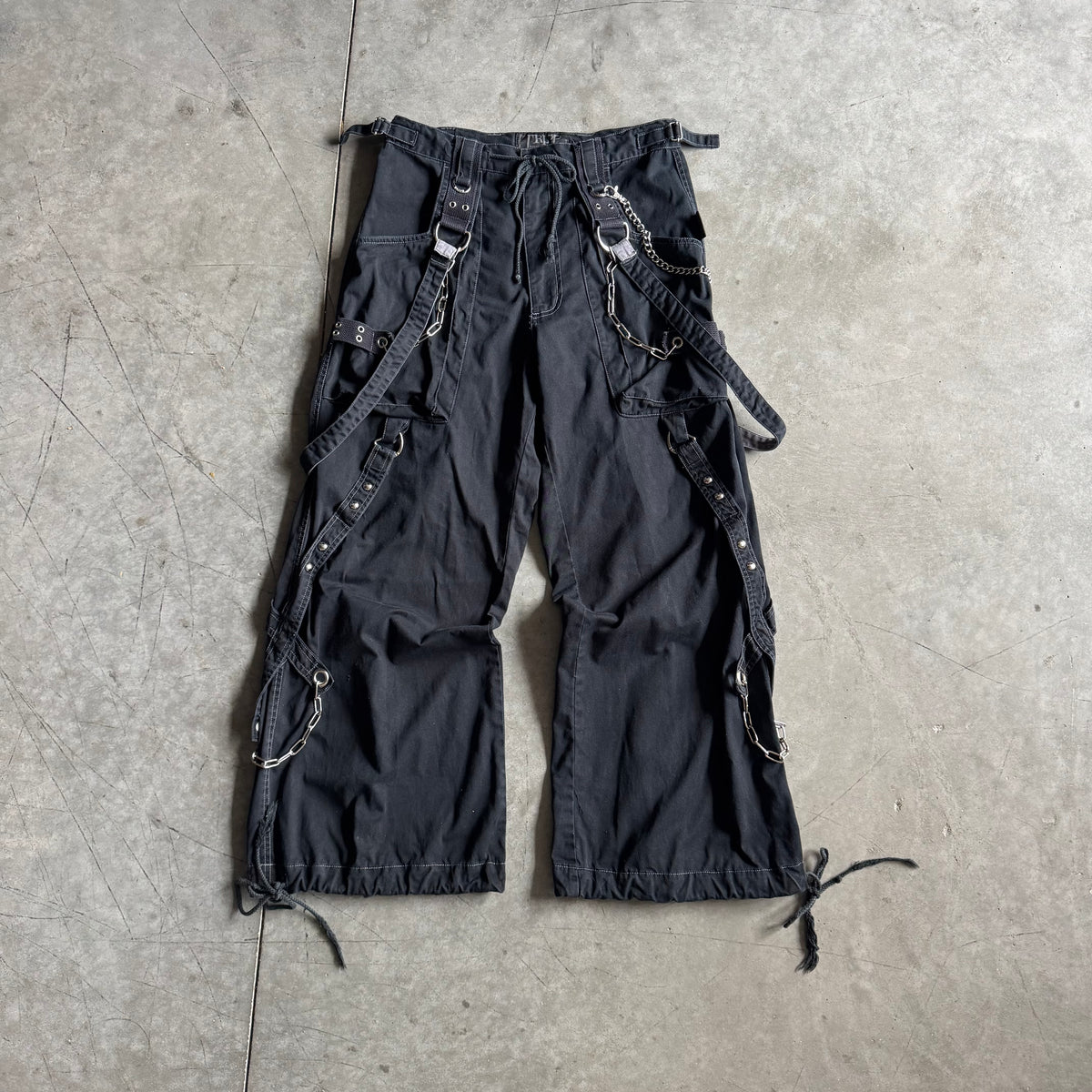 Y2K Tripp NYC Black Bondage Cargos
