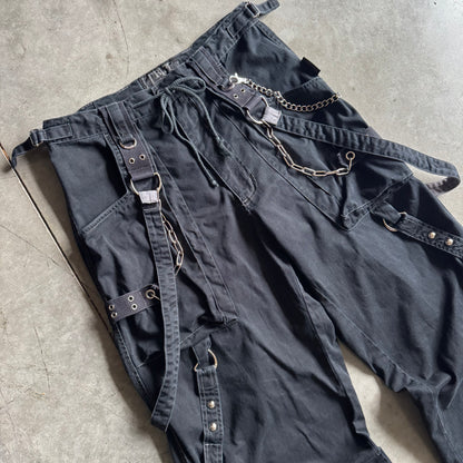 Y2K Tripp NYC Black Bondage Cargos