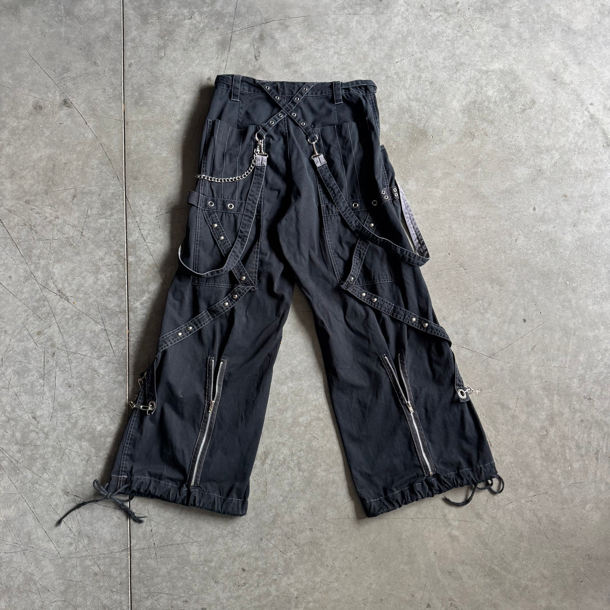 Y2K Tripp NYC Black Bondage Cargos