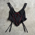 Women’s 90s Red/Black Lace Bustier Top