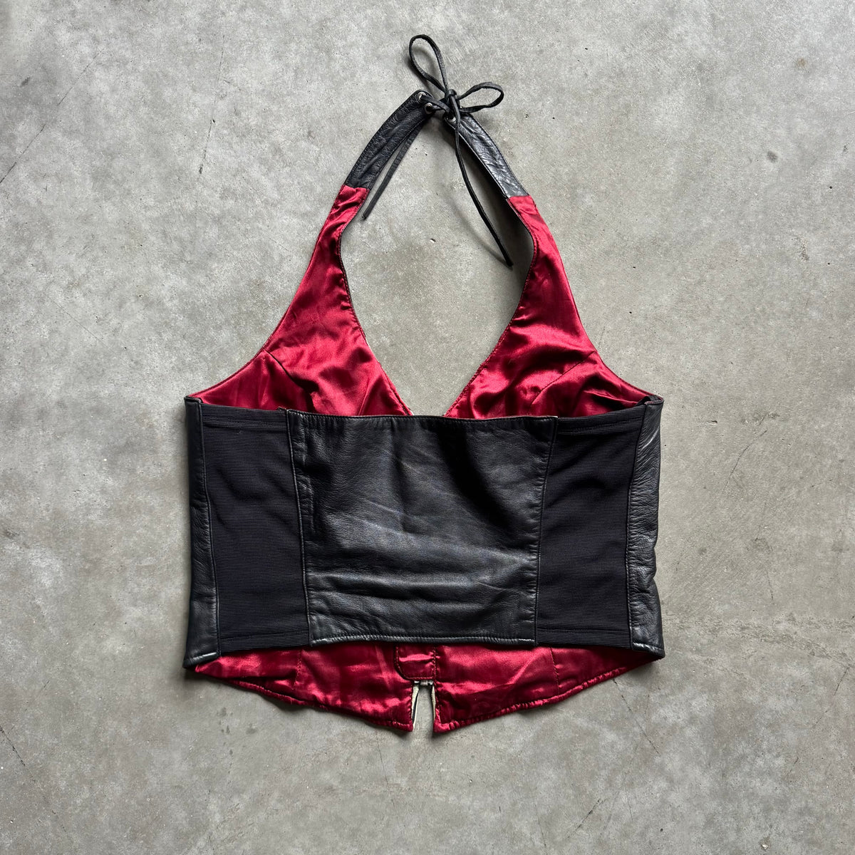 Vintage Women’s Harley Davidson Leather Rose Biker Halter Top