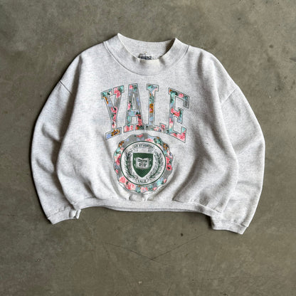 Vintage Yale Tropical Seal Cropped Sweatshirt