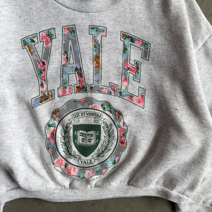 Vintage Yale Tropical Seal Cropped Sweatshirt
