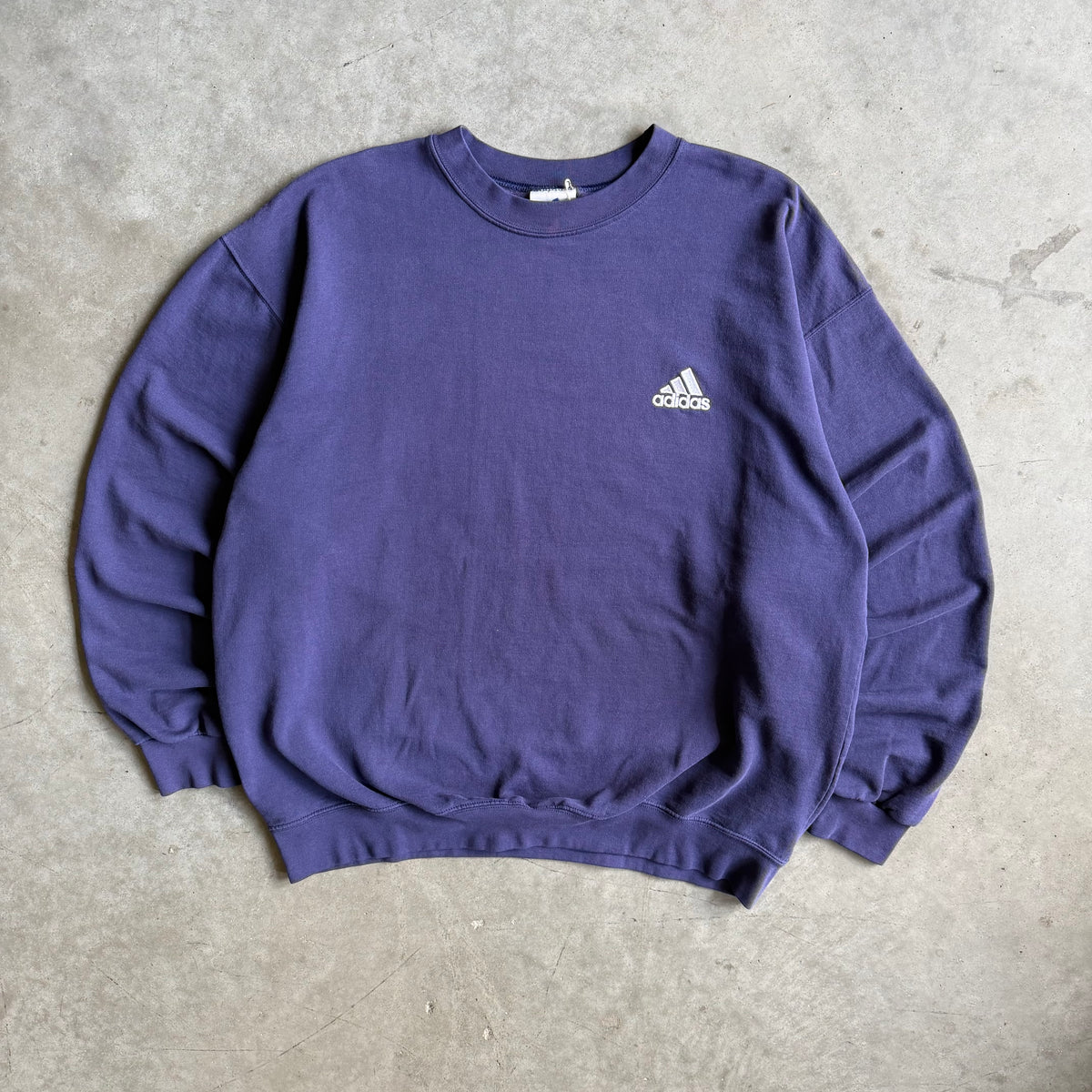 Y2K Adidas Corner Logo Faded Navy Sweatshirt