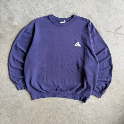 Y2K Adidas Corner Logo Faded Navy Sweatshirt