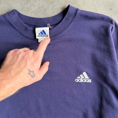 Y2K Adidas Corner Logo Faded Navy Sweatshirt