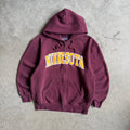 Y2K JanSport Minnesota Gold Spell-Out Maroon Zip-Up