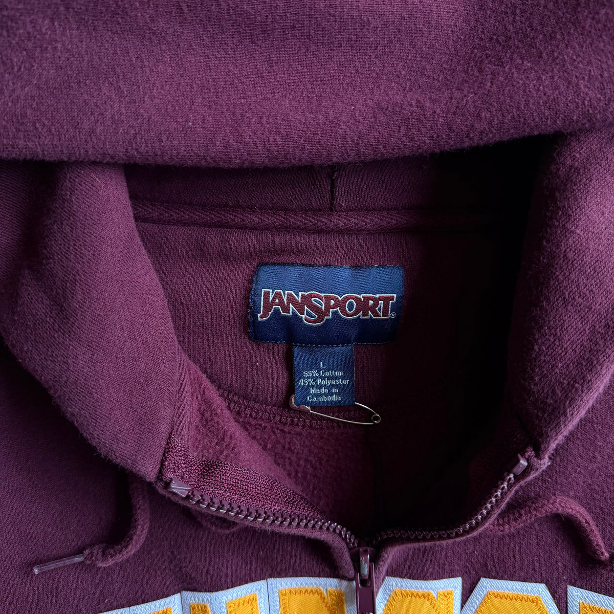 Y2K JanSport Minnesota Gold Spell-Out Maroon Zip-Up