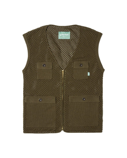 Brigade - Mesh Knit Utility Vest (Olive)