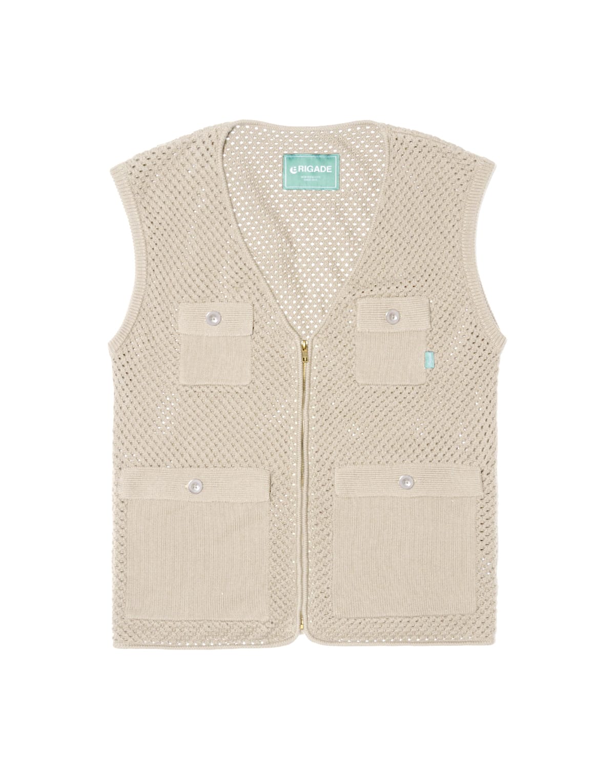 Brigade - Mesh Knit Utility Vest (White)